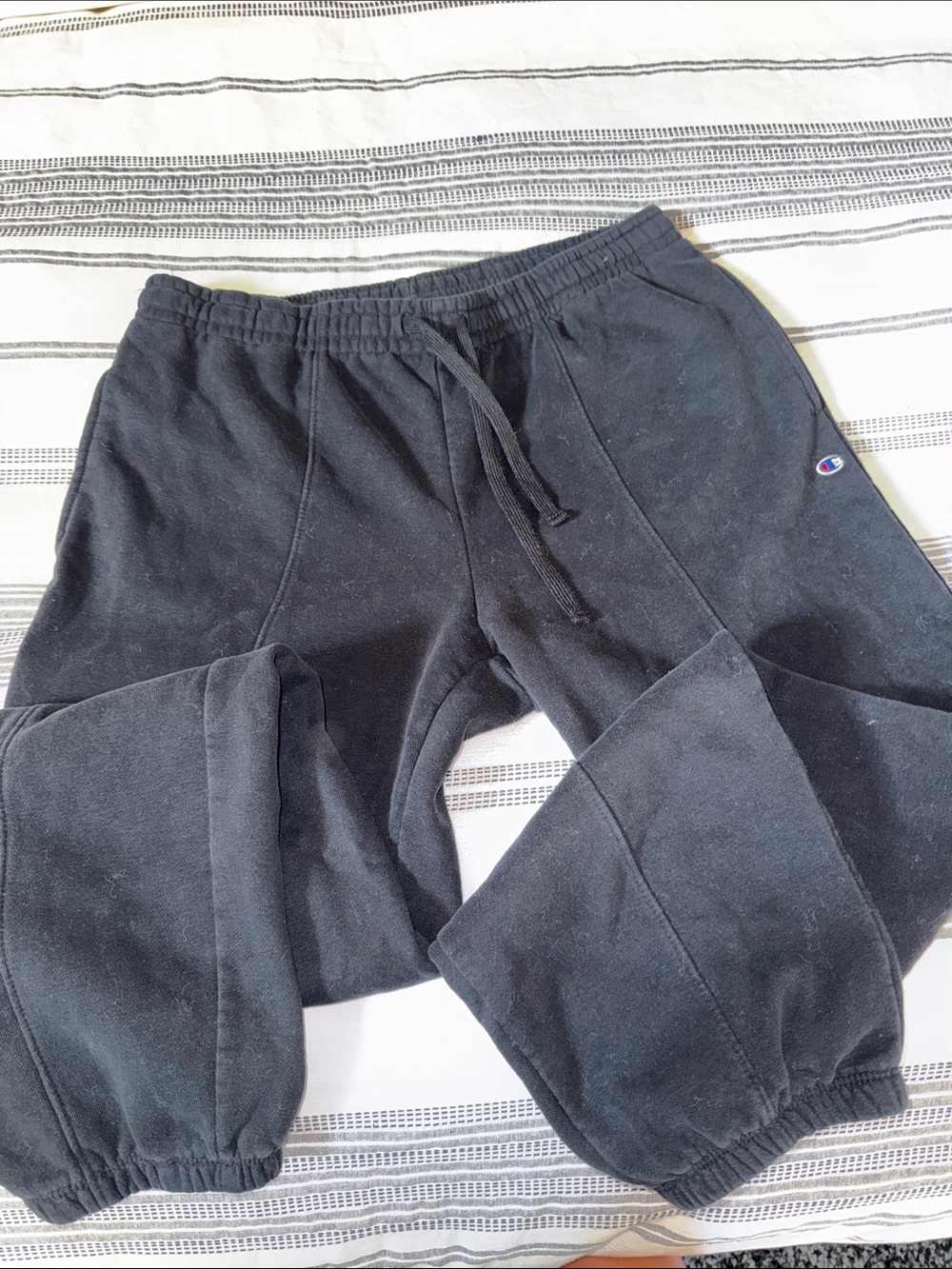 Champion Kids Black Jogger Sweatpants with Logo